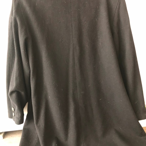 Womens Vintage Swing Shawl Collar Black Wool Coat: - Picture 4 of 4